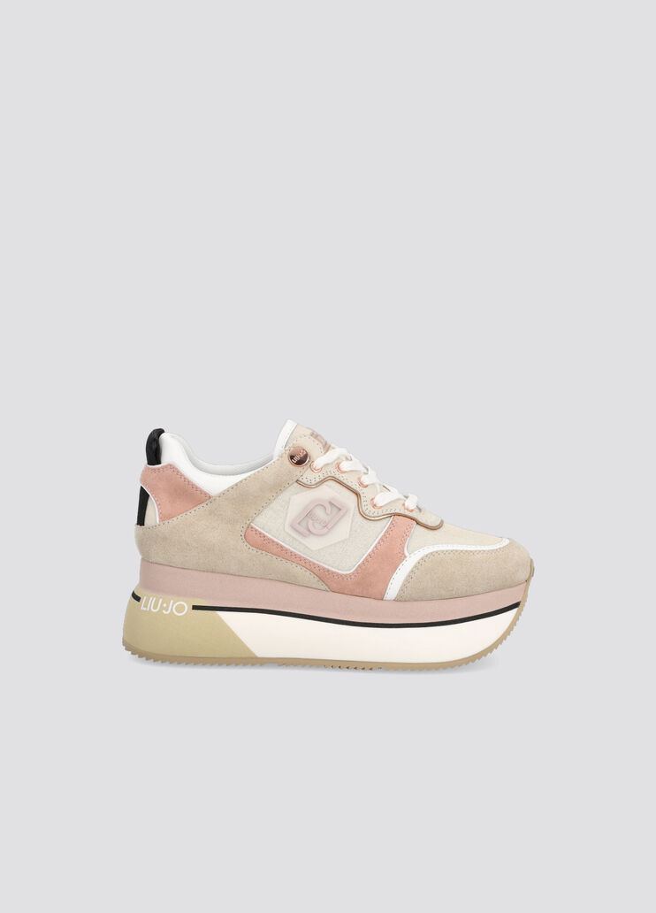 Suede and nylon super-platform sneakers military Liu Jo - large image number 0