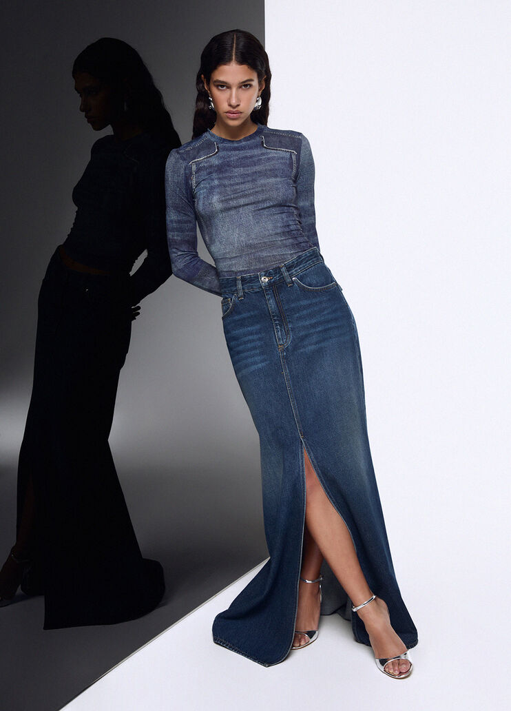 Crop-Top in Denim-Optik Jeansoptik Liu Jo - medium