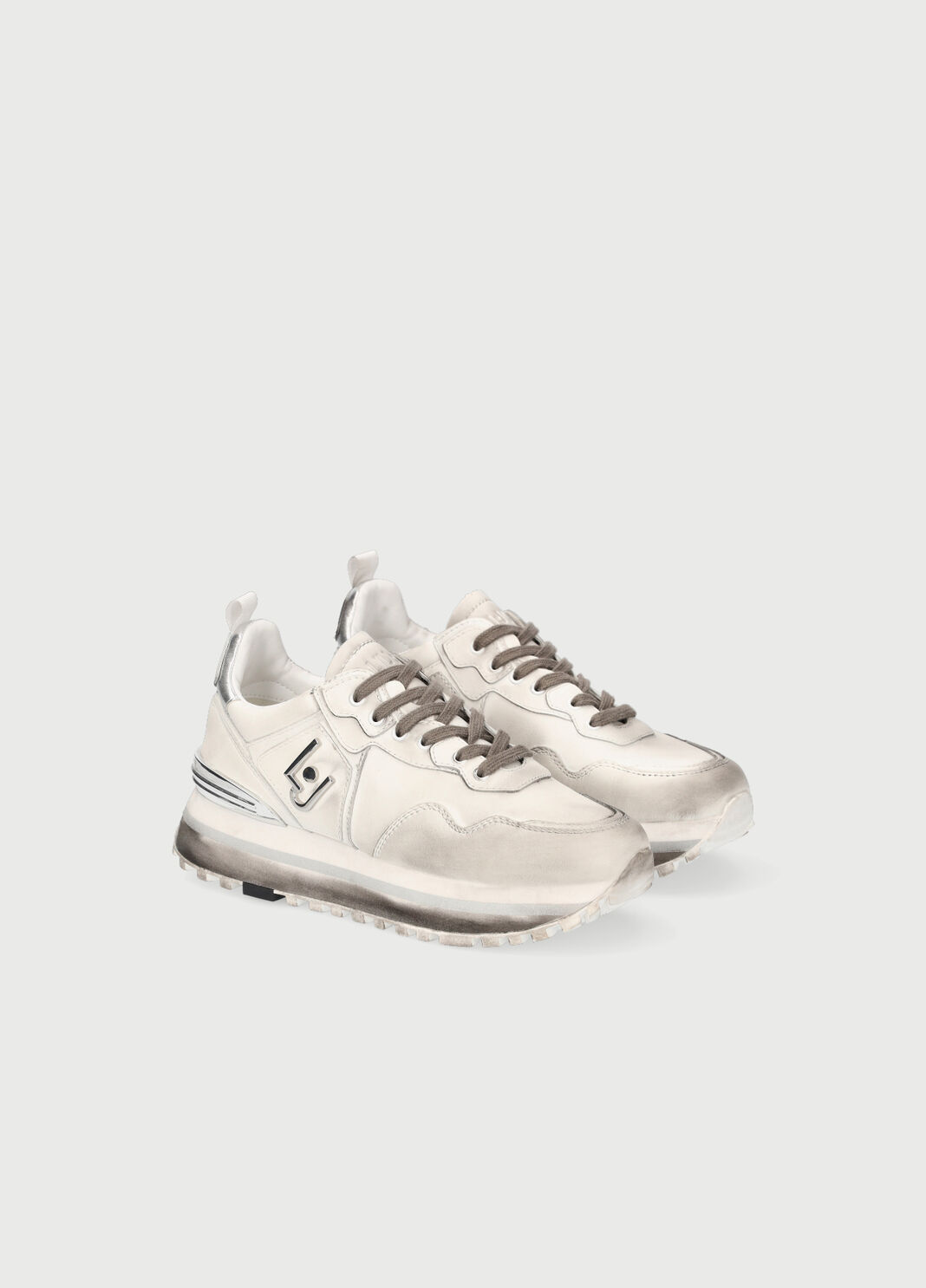 Used-effect platform sneakers Grey Liu Jo - large image number 1