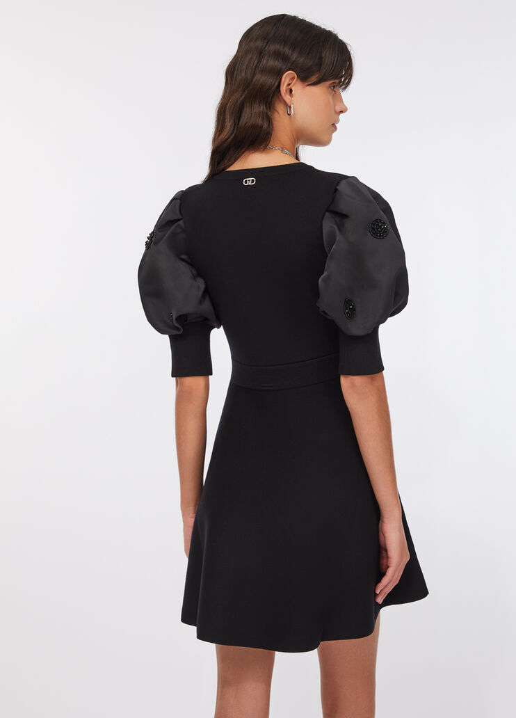 Robe en maille avec manches ballon noir Liu Jo - large image number 1