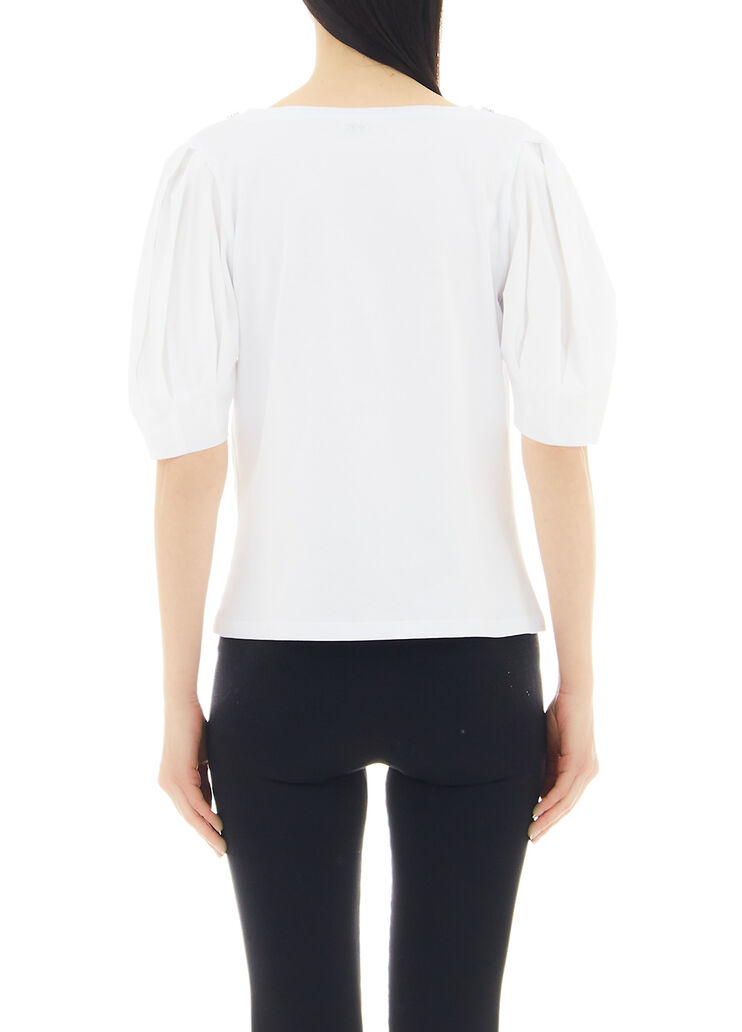 Футболка с роскошными аппликациями оптический белый Liu Jo - large image number 1