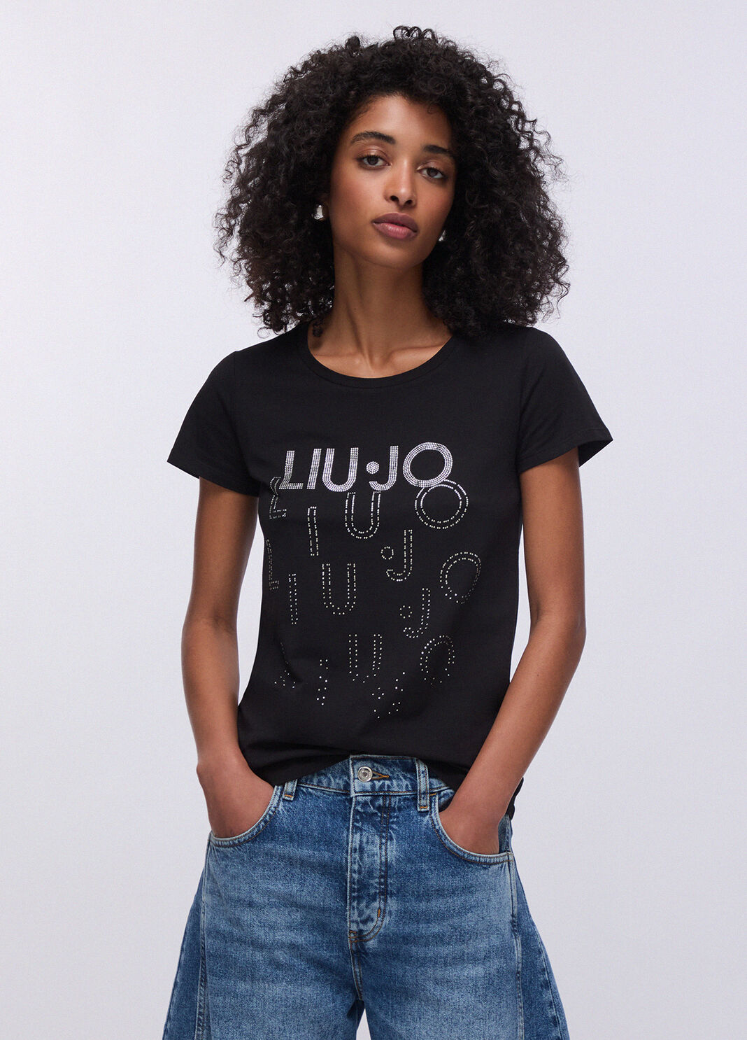 T-shirt con logo nero Liu Jo - large image number 0