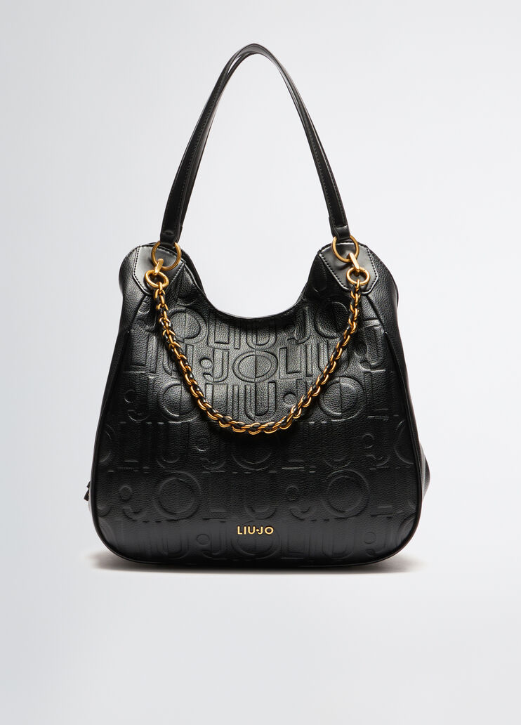 Large bag with bejewelled chain black Liu Jo - medium Large bag with bejewelled chain black Liu Jo - medium
