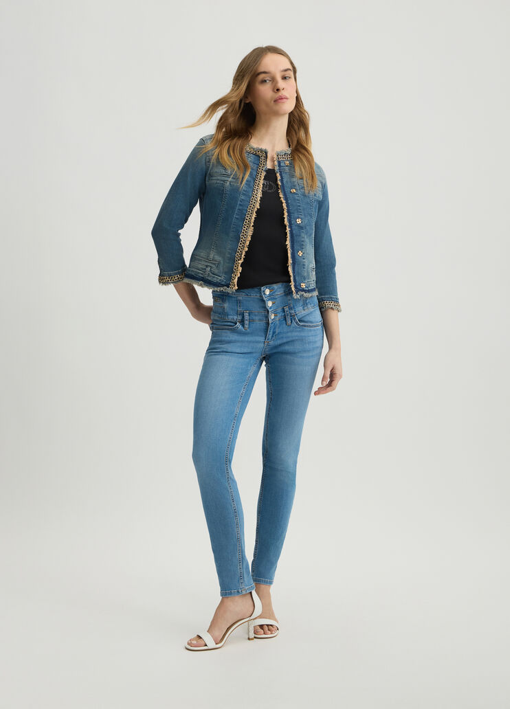 Denim jacket with chain detailing blue denim Liu Jo - medium Denim jacket with chain detailing blue denim Liu Jo - medium