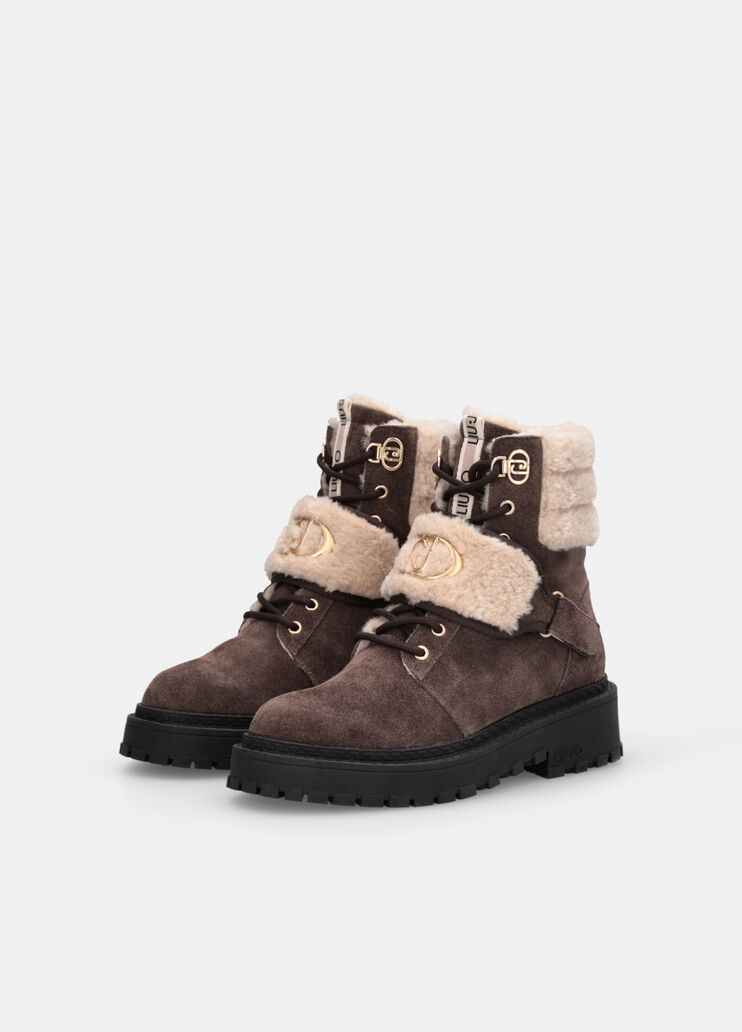 Schnürstiefel aus Veloursleder mit Warm-Details Ebenholz Liu Jo - large image number 2