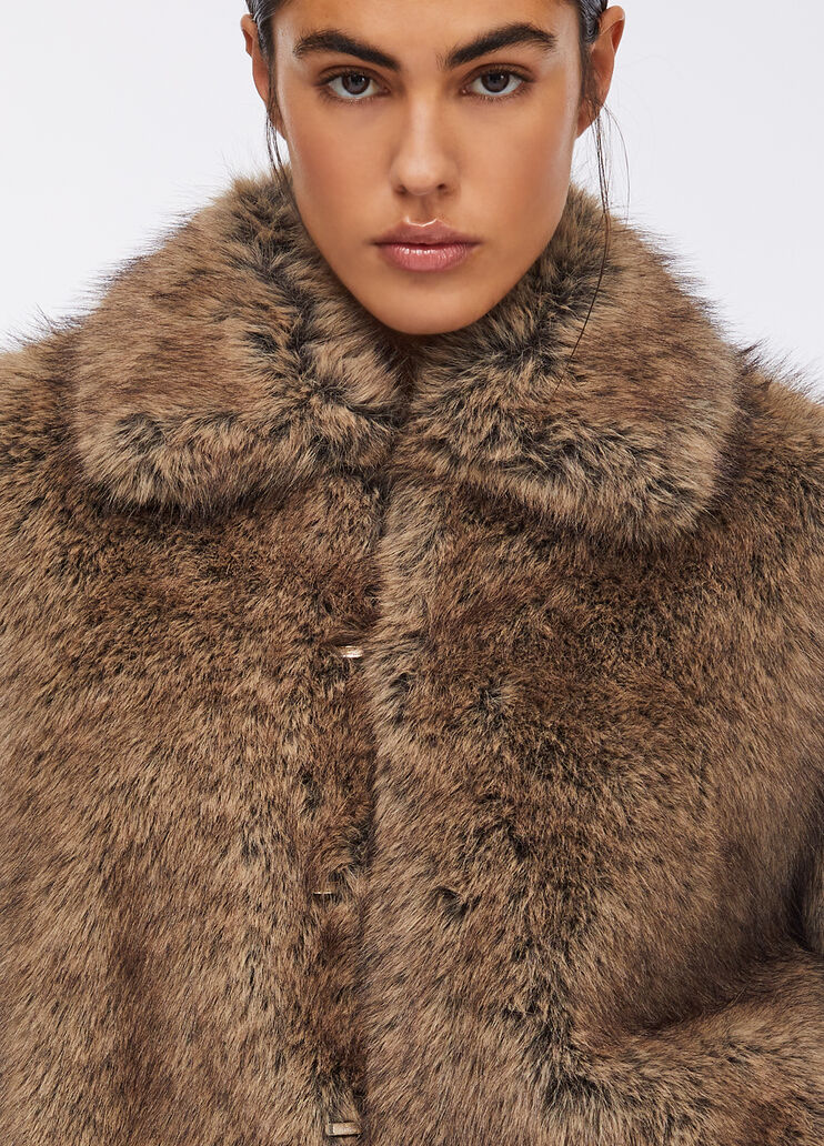 Veste imitation fourrure marron Liu Jo - large image number 3