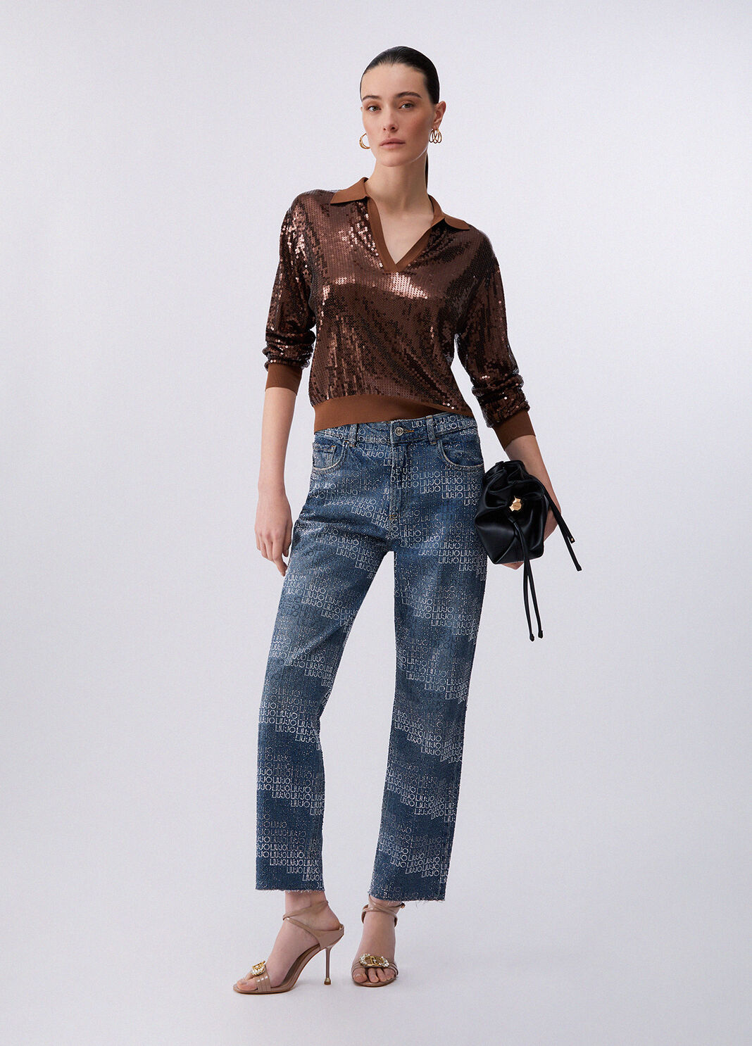 Jumper with sequins brown Liu Jo - large image number 5