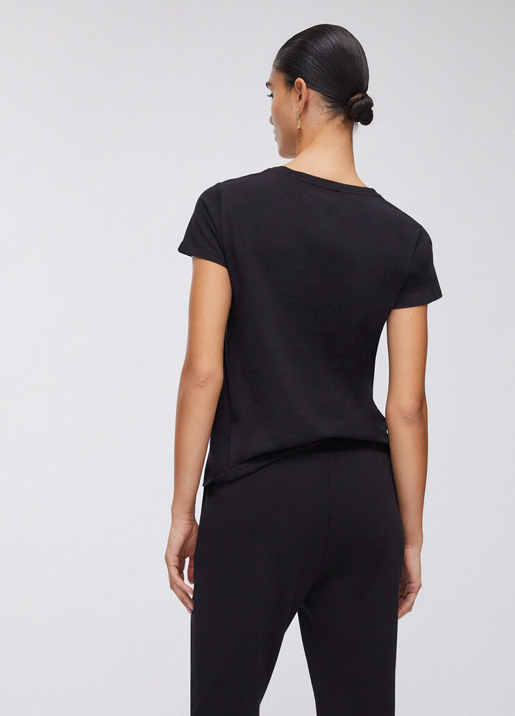 T-shirt avec strass LJ noir Liu Jo - large image number 1