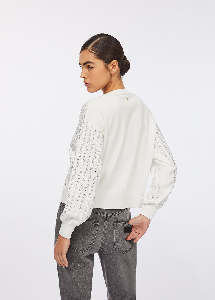 Pullover mit Strass Weiß/Strass Liu Jo - large image number 1
