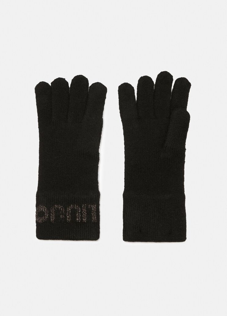 Gloves with logo black Liu Jo - medium Gloves with logo black Liu Jo - medium