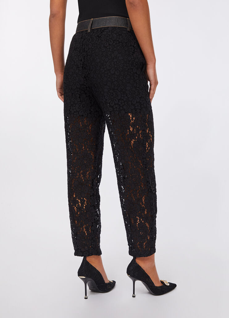 Lace trousers black denim Liu Jo - large image number 1 Lace trousers black denim Liu Jo - large image number 1
