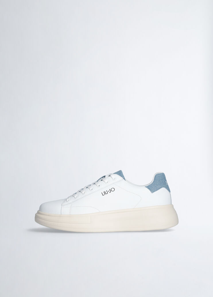 White platform sneakers white/denim Liu Jo - large image number 4 White platform sneakers white/denim Liu Jo - large image number 4