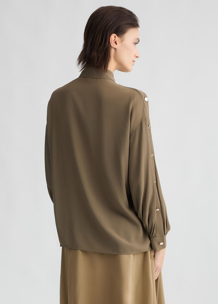 Crêpe de chine shirt khaki green Liu Jo - large image number 1 Crêpe de chine shirt khaki green Liu Jo - large image number 1