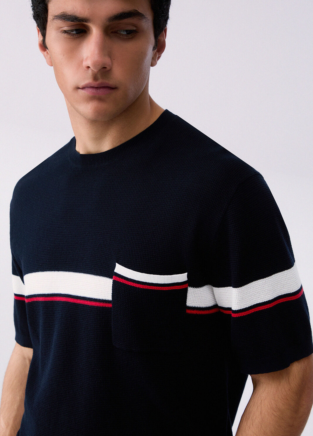 T-shirt en maille denim fonc&eacute; Liu Jo - large image number 4