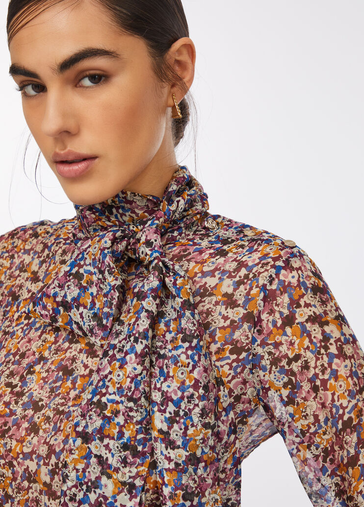 Geblümtes Chiffon-Seidenkleid Geblümt Liu Jo - medium