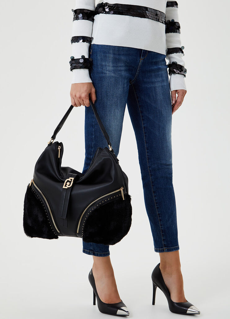 Сумка на плечо с искусственным мехом Чёрный Liu Jo - large image number 1