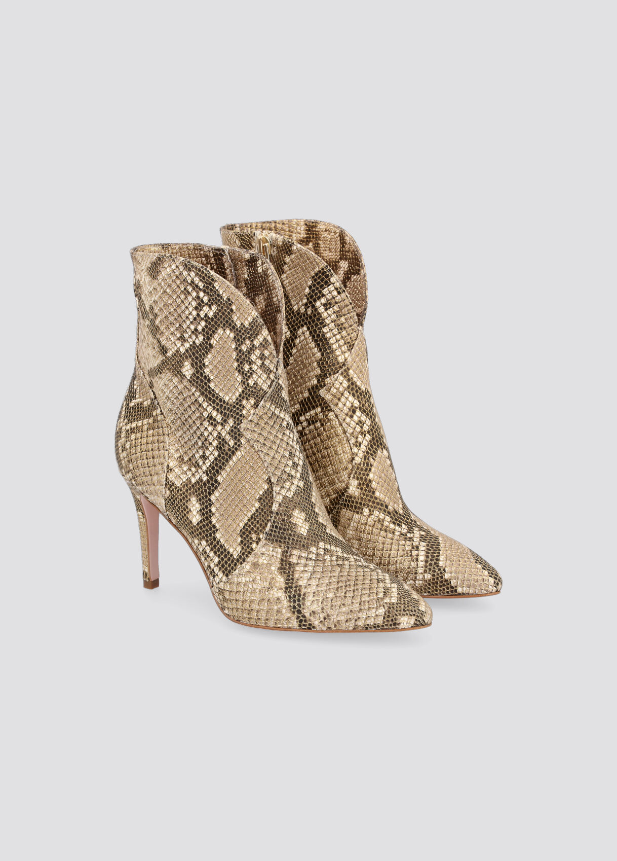 snake effect ankle boots