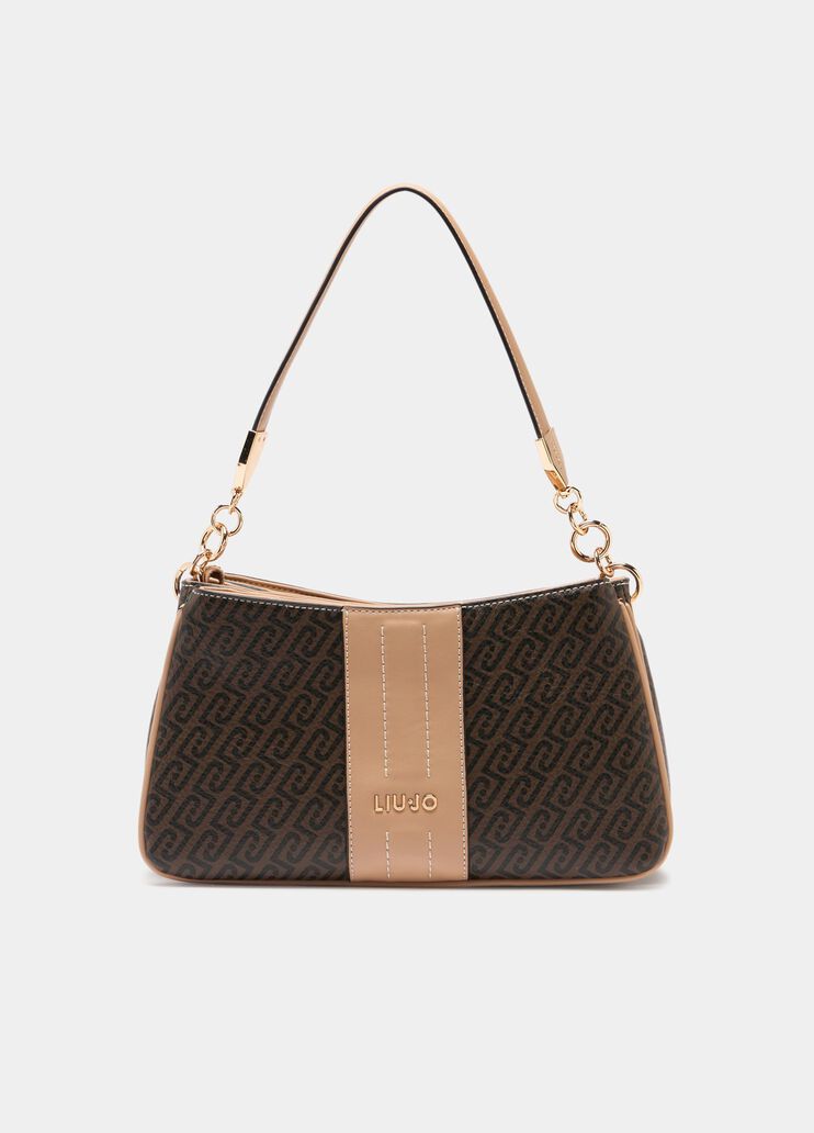 Sac port&eacute; &eacute;paule petit format monogramme marron fonc&eacute; Liu Jo - medium