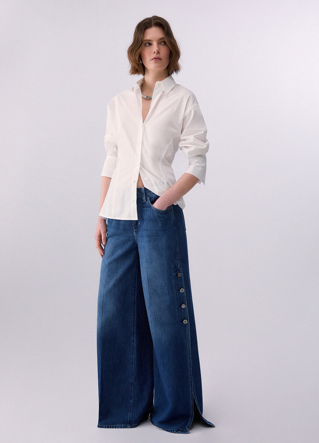 Shirt with bow white wool Liu Jo - large image number 5