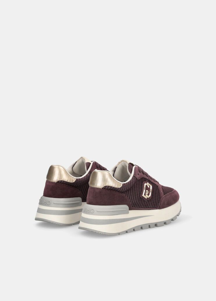 Suede and mesh sneakers bordeaux Liu Jo - large image number 3