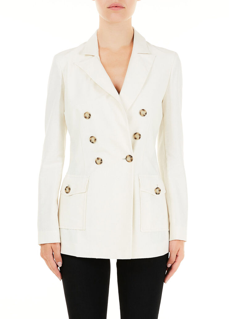 Double-breasted blazer Wool White Liu Jo - large image number 0 Double-breasted blazer Wool White Liu Jo - large image number 0