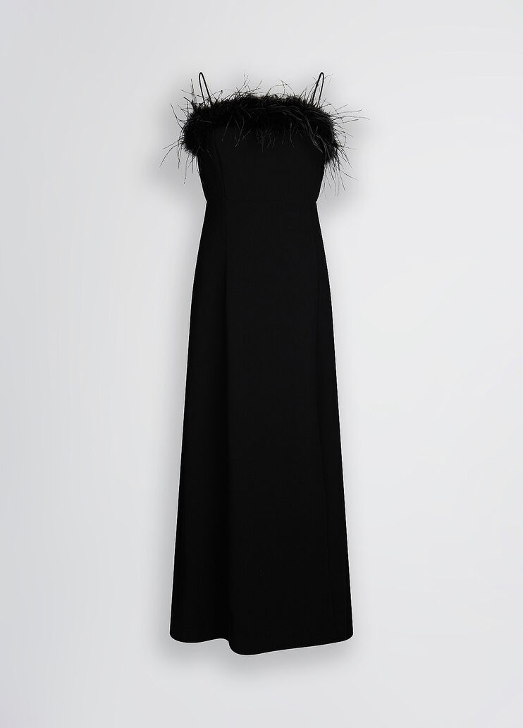 Elegant black dress with feathers black Liu Jo - large image number 6 Elegant black dress with feathers black Liu Jo - large image number 6