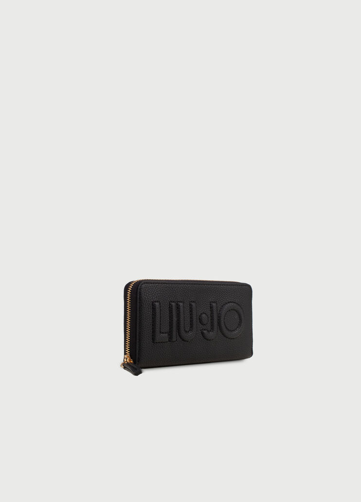 Large wallet with logo Black Liu Jo - large image number 1