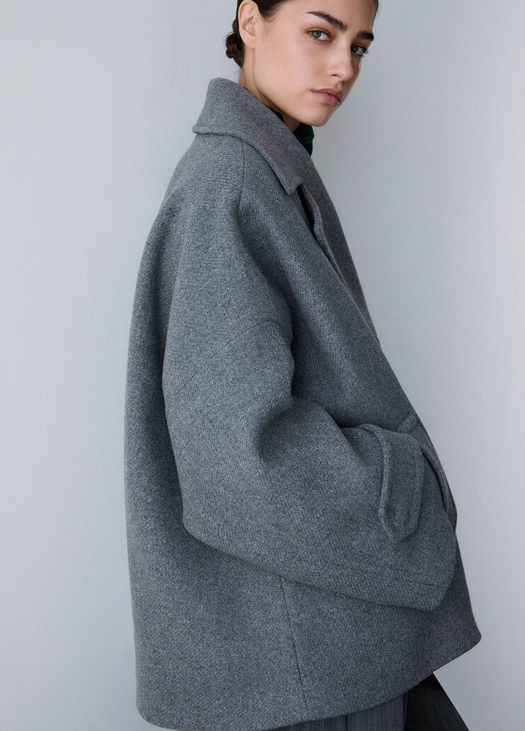 Oversized wool coat grey m&eacute;lange Liu Jo - medium