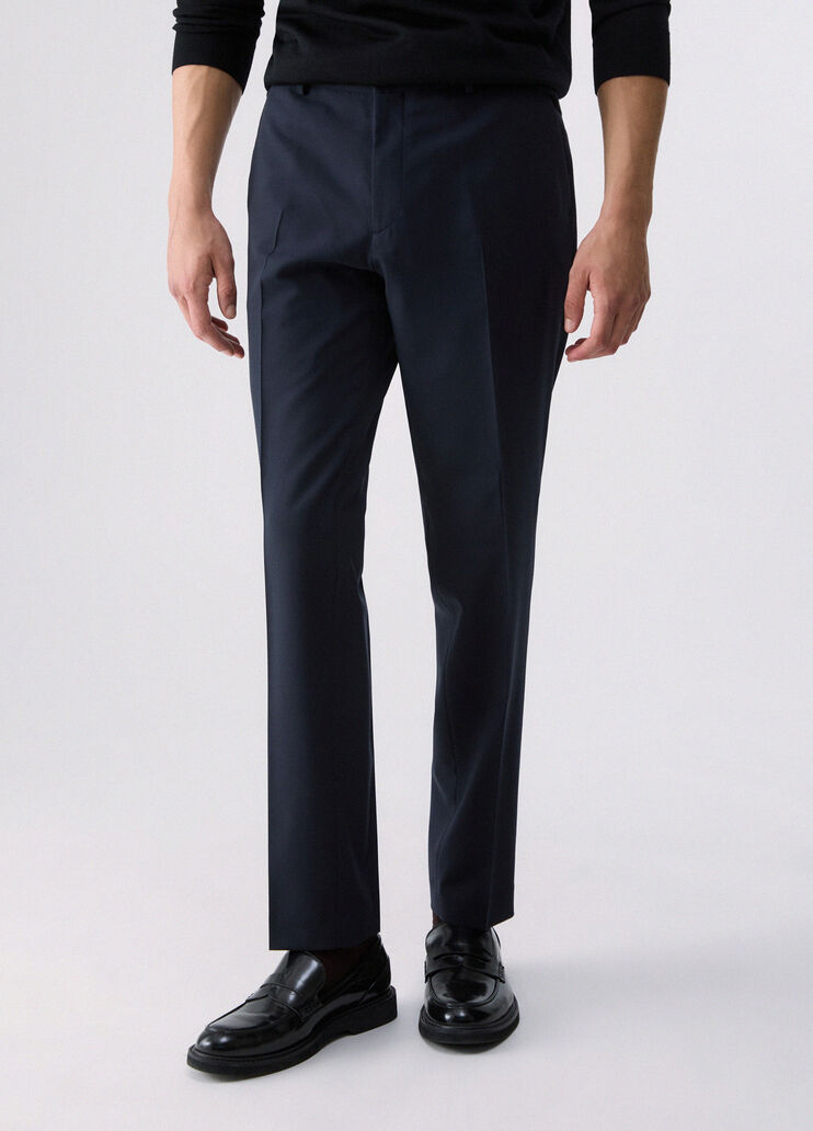 Pantalon coupe fusel&eacute;e en m&eacute;lange de laine bleu fonc&eacute; Liu Jo - medium