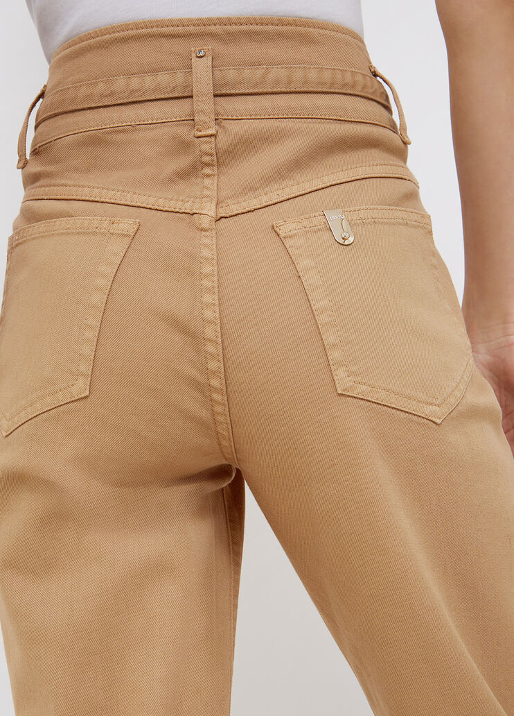 High-rise trousers with belt camel Liu Jo - large image number 2 High-rise trousers with belt camel Liu Jo - large image number 2