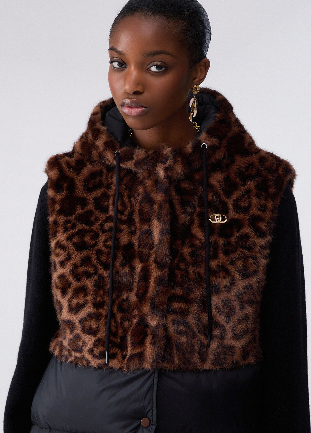 Gilet mit Tiermuster und Kapuze Schwarz/Animal Liu Jo - large image number 4