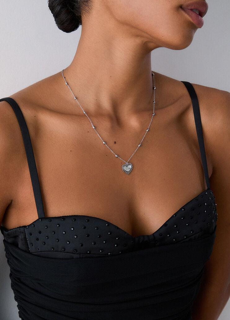 Collana con charm cuore color argento Liu Jo - medium