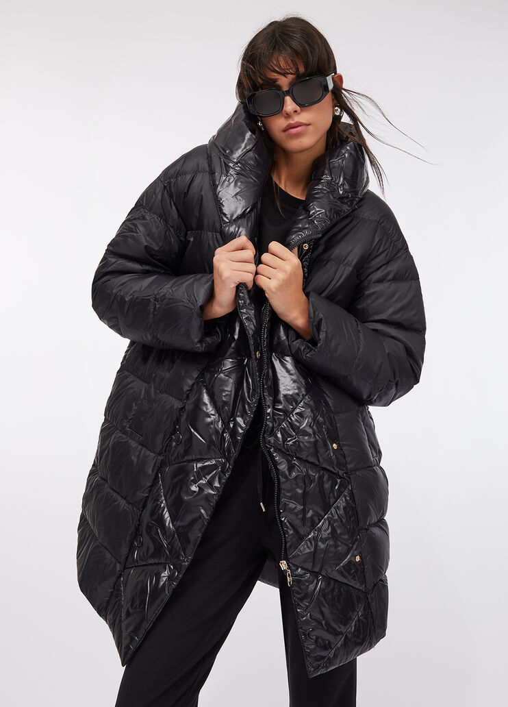 Mantel aus gestepptem Nylon Schwarz Liu Jo - medium