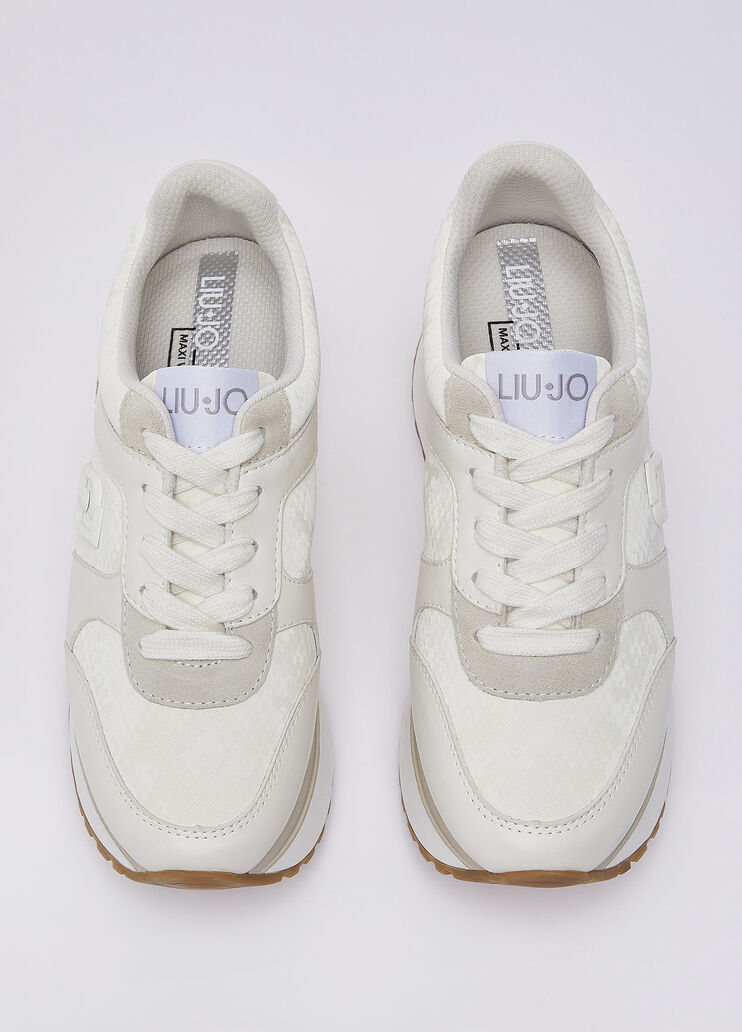 Sneakers super plateforme effet python blanc lait Liu Jo - medium