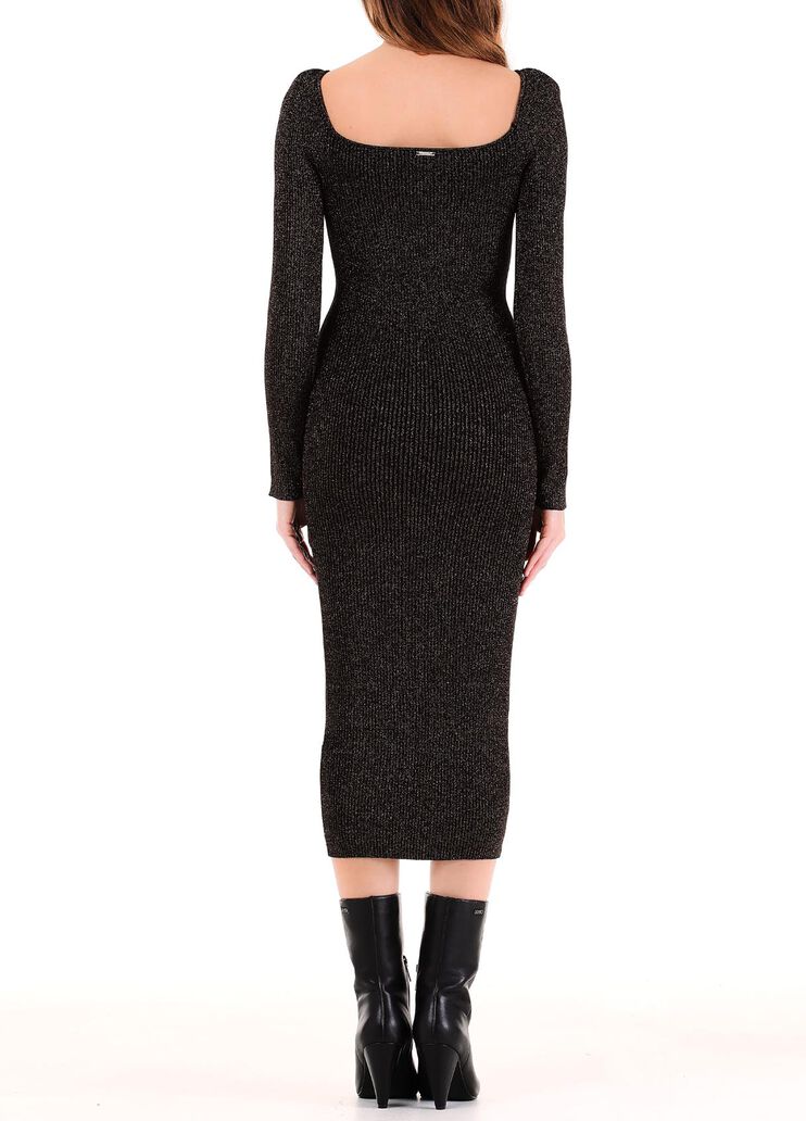 Robe midi en Lurex® châtaigne Liu Jo - large image number 1 Robe midi en Lurex® châtaigne Liu Jo - large image number 1