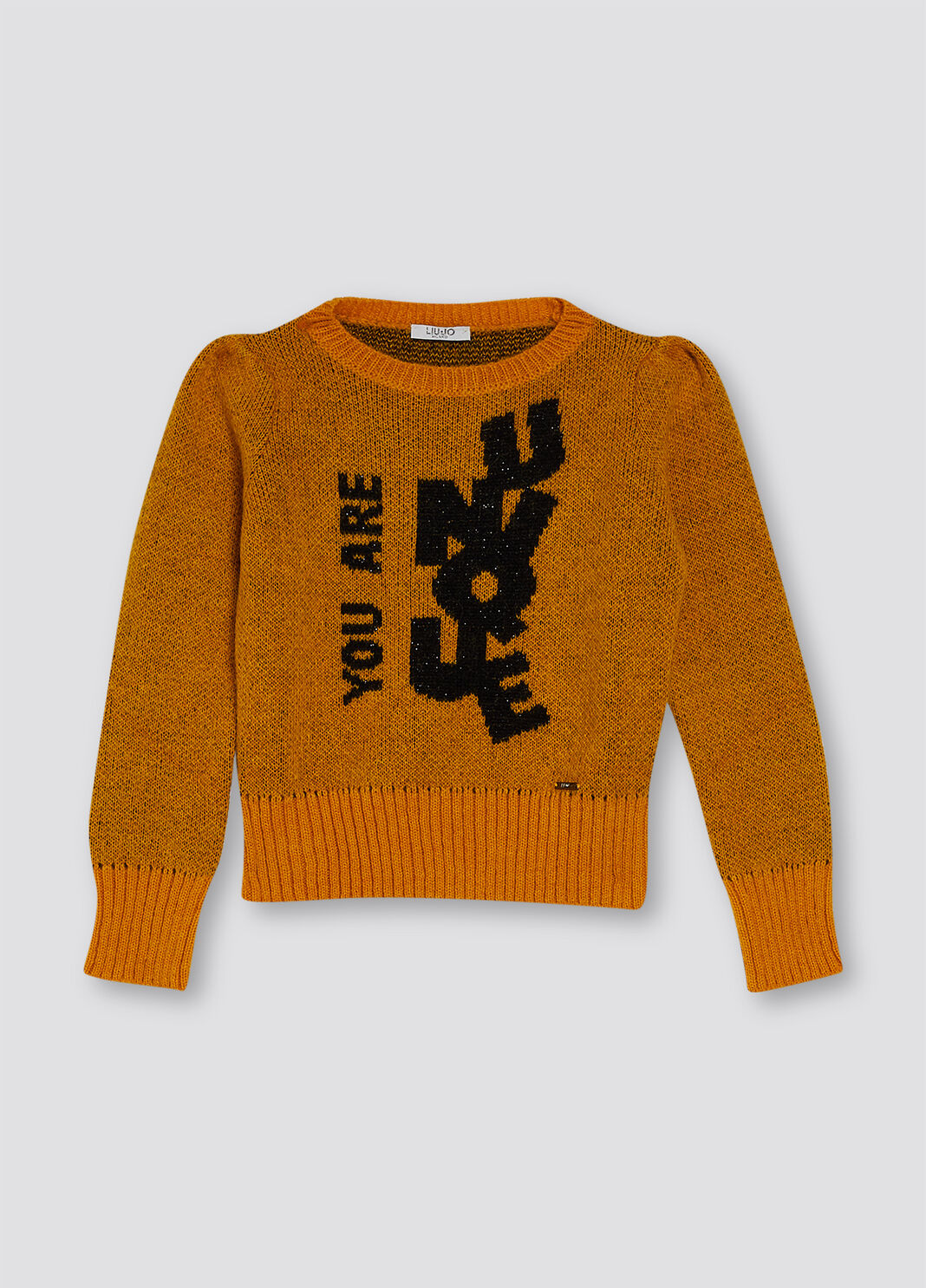 Pull jacquard avec inscription jaune et noir Liu Jo - large image number 0