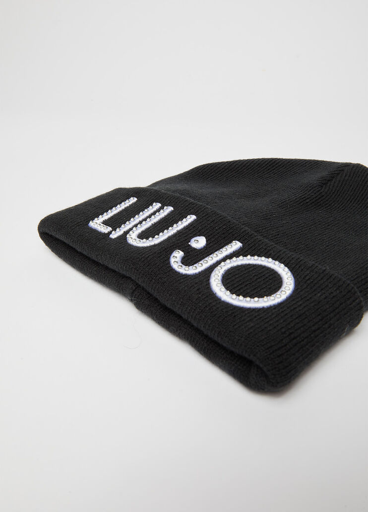 Beanie with logo black Liu Jo - large image number 2