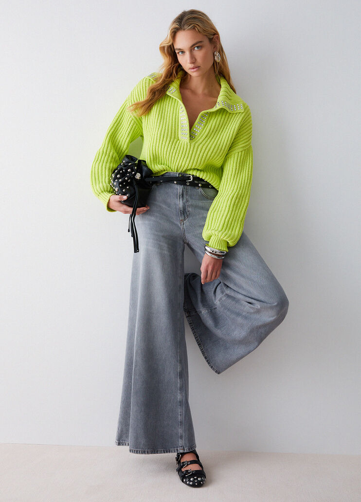 Jersey con strass verde Liu Jo - medium