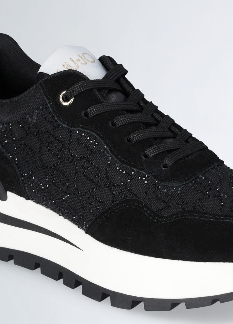 Black sneakers with rhinestone-detailed logo black Liu Jo - large image number 5 Black sneakers with rhinestone-detailed logo black Liu Jo - large image number 5