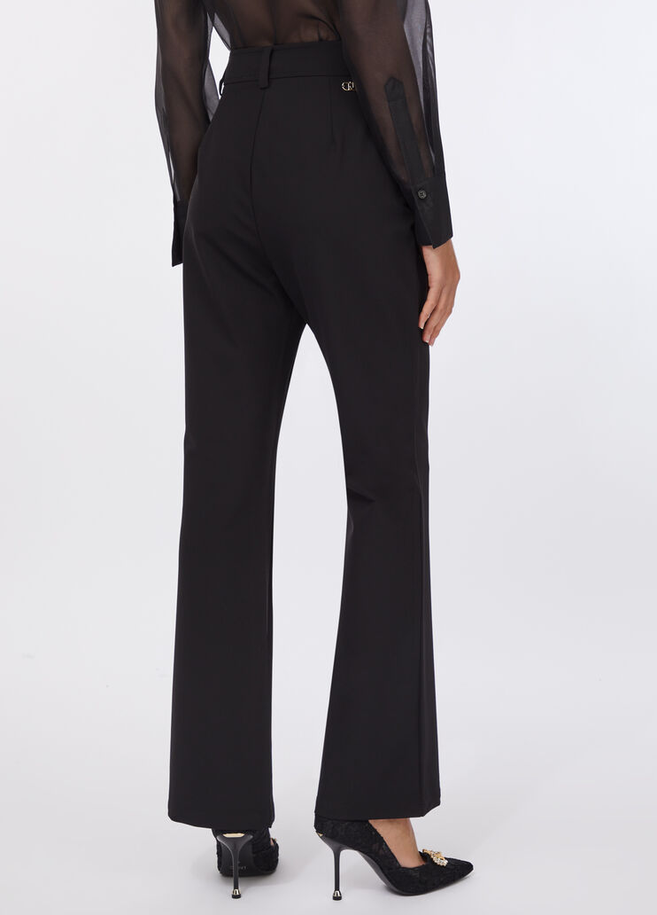 Pantaloni flare a vita alta nero Liu Jo - large image number 1