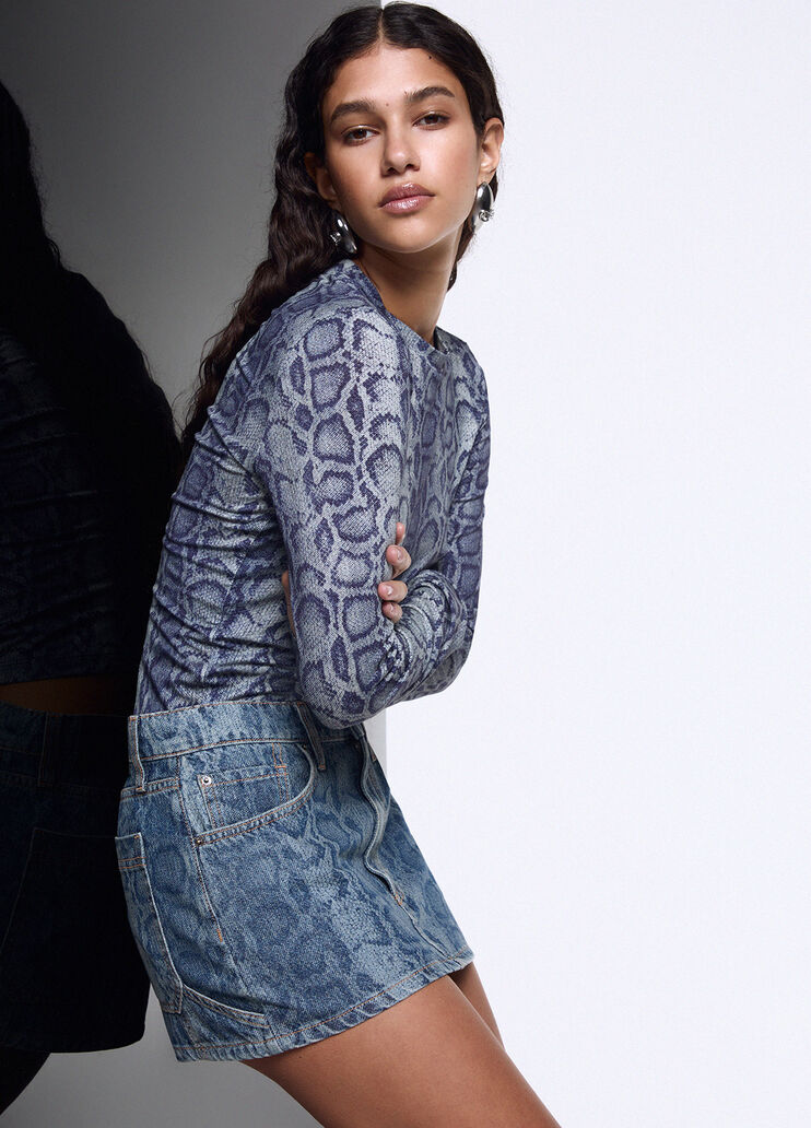 Minirock aus Denim in Python-Optik denimblau Liu Jo - medium