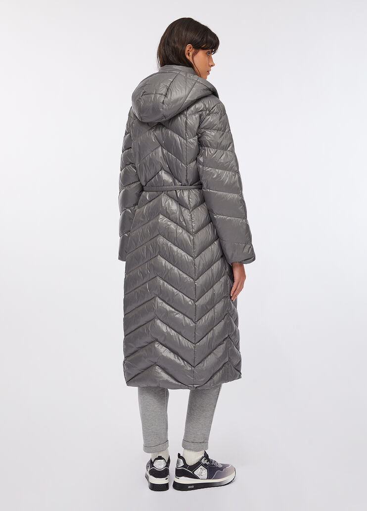 Long down jacket with hood steel Liu Jo - large image number 1