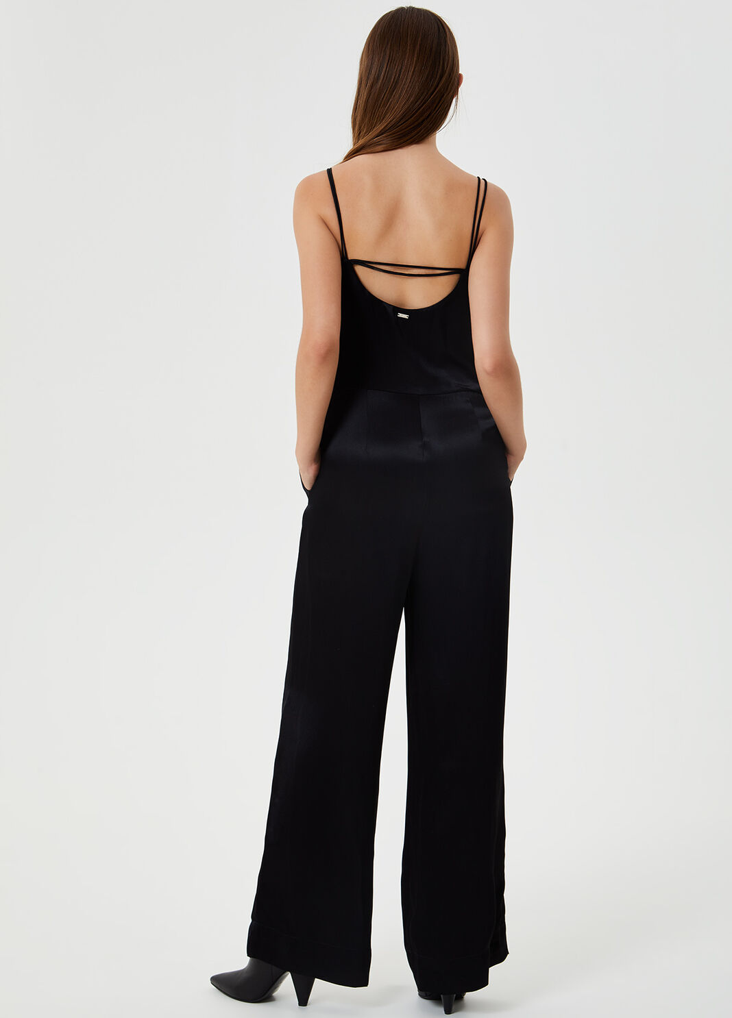 Long satin jumpsuit Black Liu Jo - large image number 1