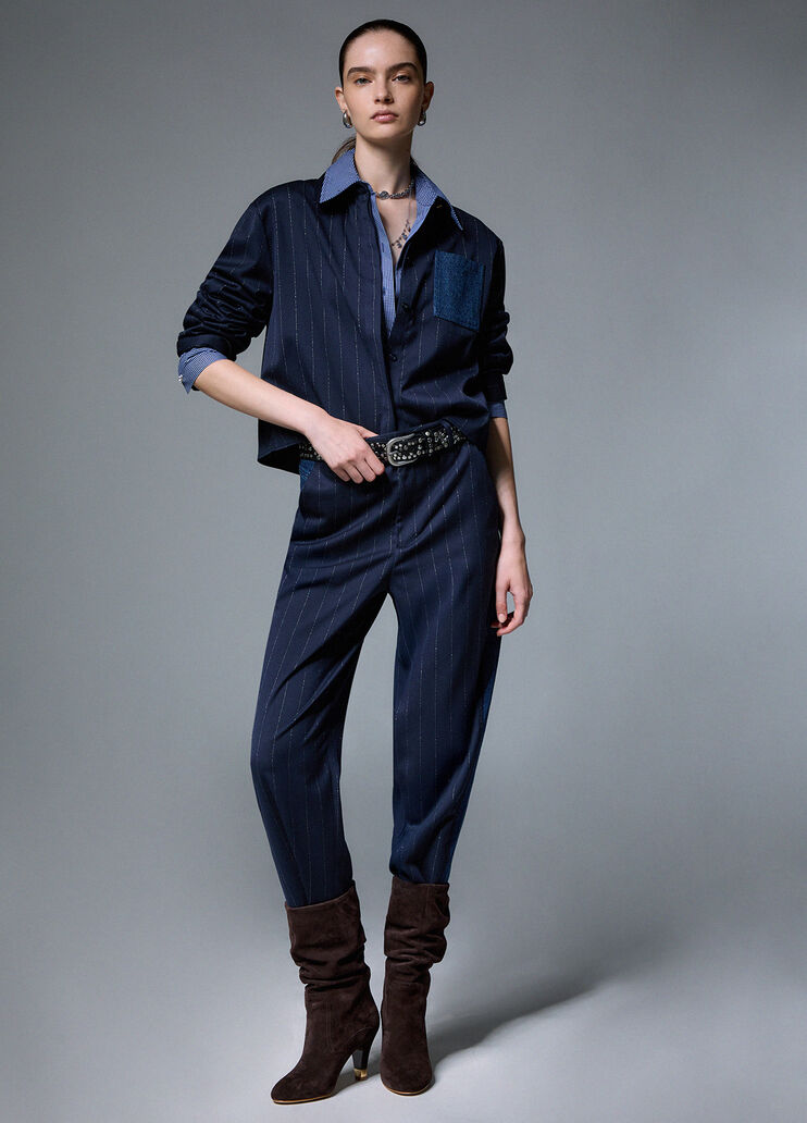 Trousers balloon pinstriped blue pinstripe Liu Jo - medium