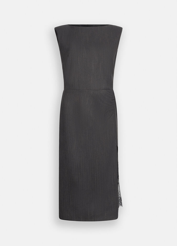 Pinstripe dress with lace pinstripe slate Liu Jo - large image number 6 Pinstripe dress with lace pinstripe slate Liu Jo - large image number 6