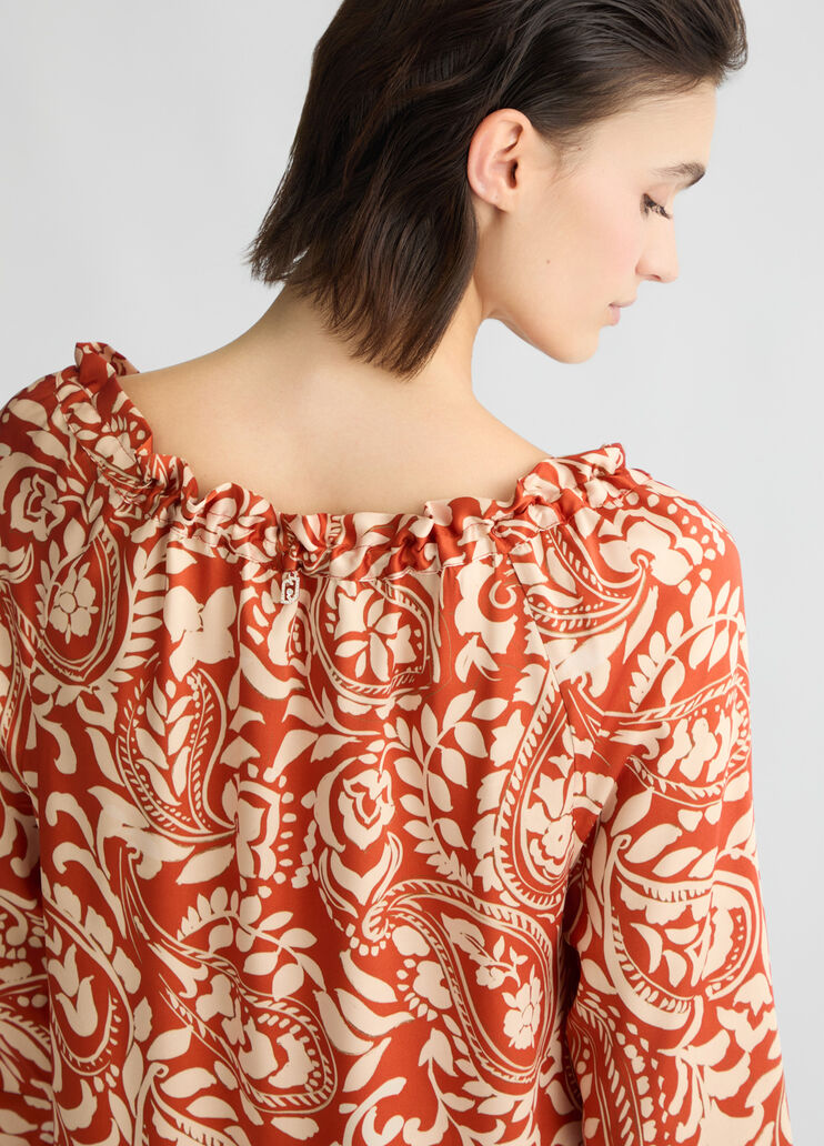 Printed twill dress terracotta Liu Jo - large image number 4 Printed twill dress terracotta Liu Jo - large image number 4