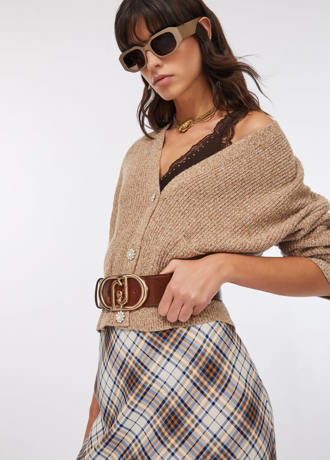 Cardigan with jewel buttons chocolate Liu Jo - large image number 2