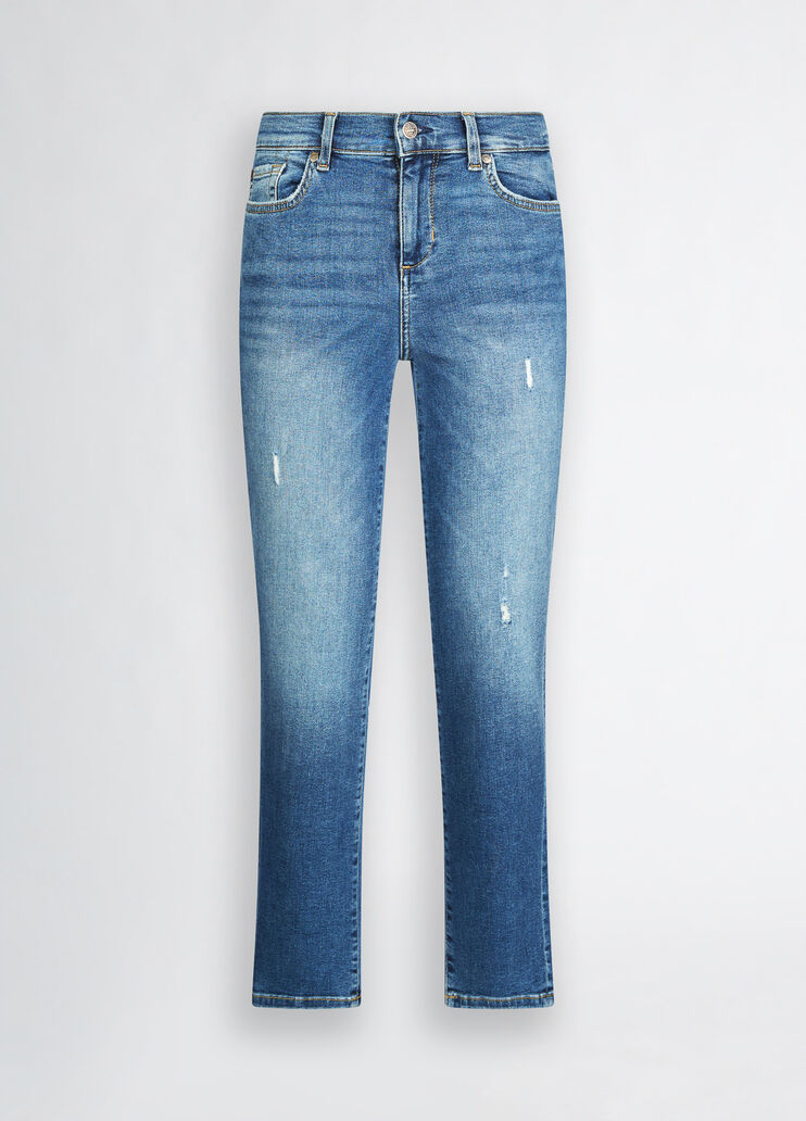 Slim jeans with gemstones dark denim Liu Jo - large image number 6 Slim jeans with gemstones dark denim Liu Jo - large image number 6