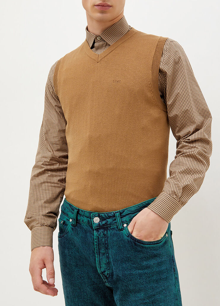 V-neck gilet camel Liu Jo - large image number 0 V-neck gilet camel Liu Jo - large image number 0