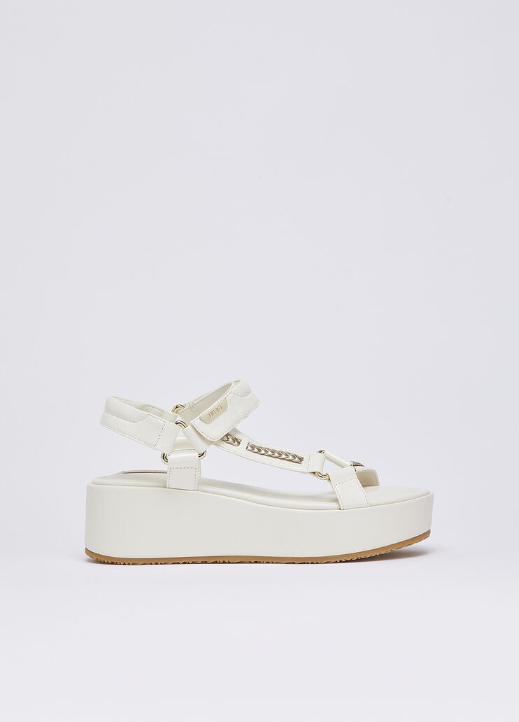 Patent leather platform sandals milk Liu Jo - medium